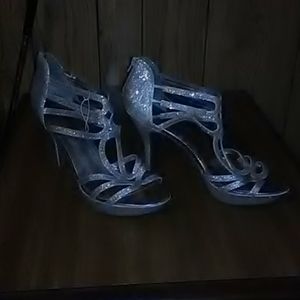 Gold sparkle high heels
